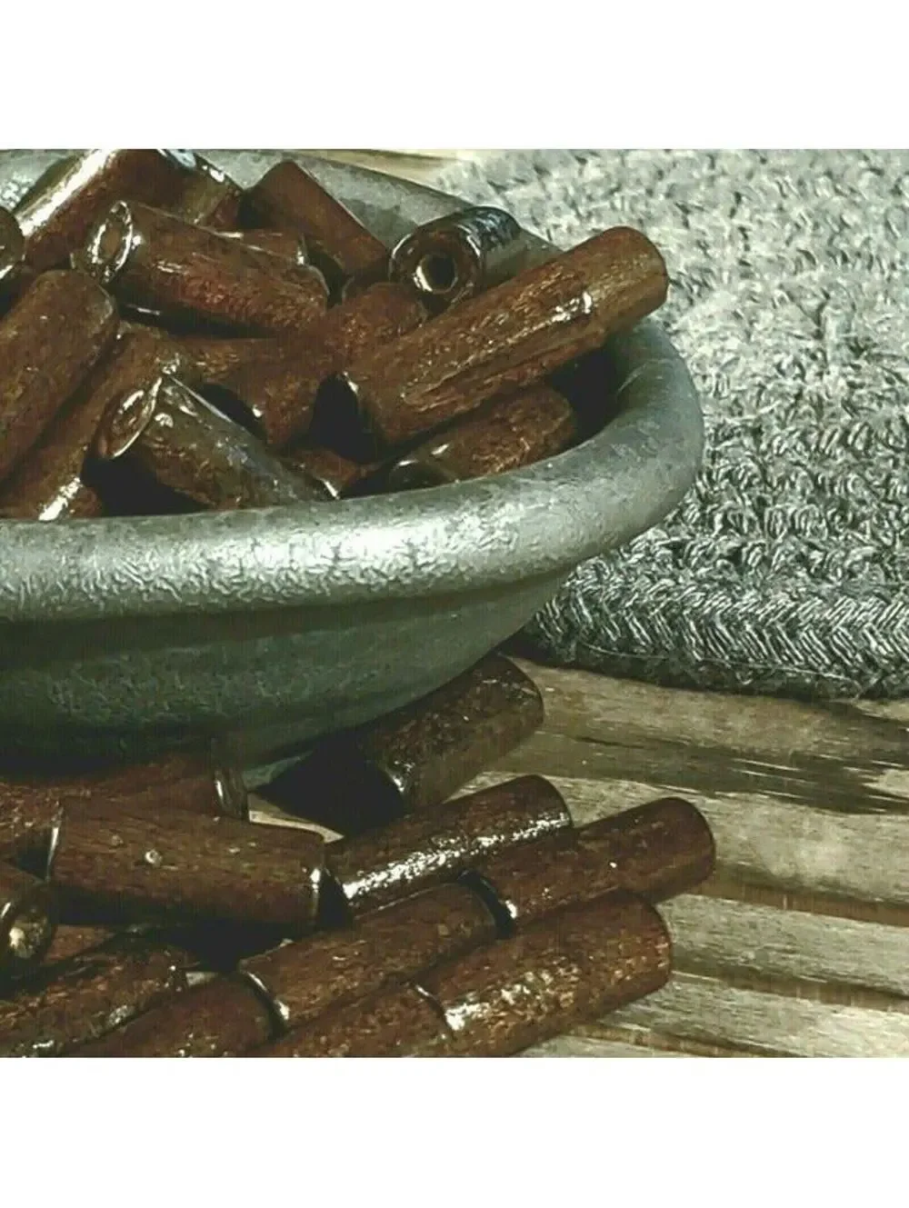 100 Dark Brown Philippines Sustainable Wood Beads 20x7mm Round Tube Bulk Lot